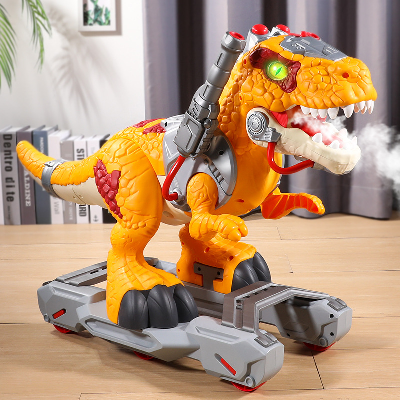 Dinosaur Toys for Children Scooter Portable Electric Balance Car 3-6 Spray Tyrannosaurus Toy Car Wholesale