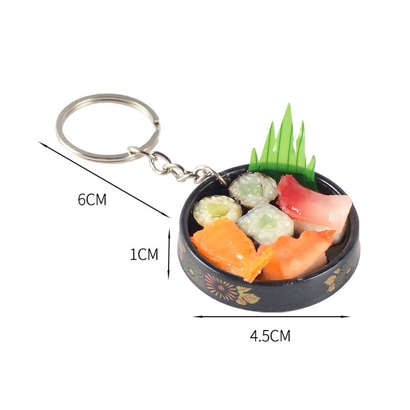 Simulated Sushi Lunch Box Keychain Pendant Simulation Food Model Seaweed Sushi Japanese Bento Model Ornaments