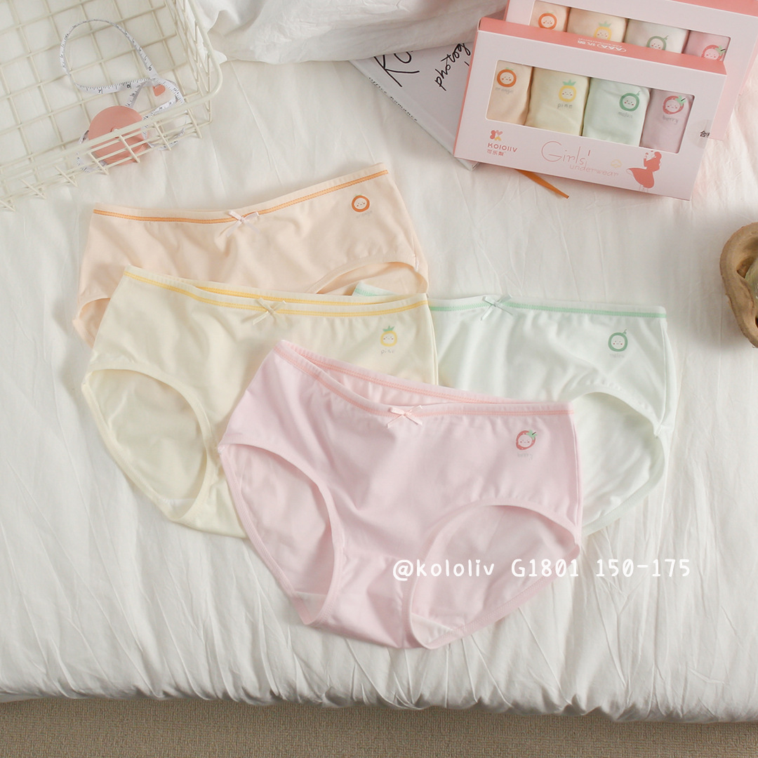 可乐梨发育期少女内裤中腰底裤小女孩初中生中学生三角莫代尔内裤
