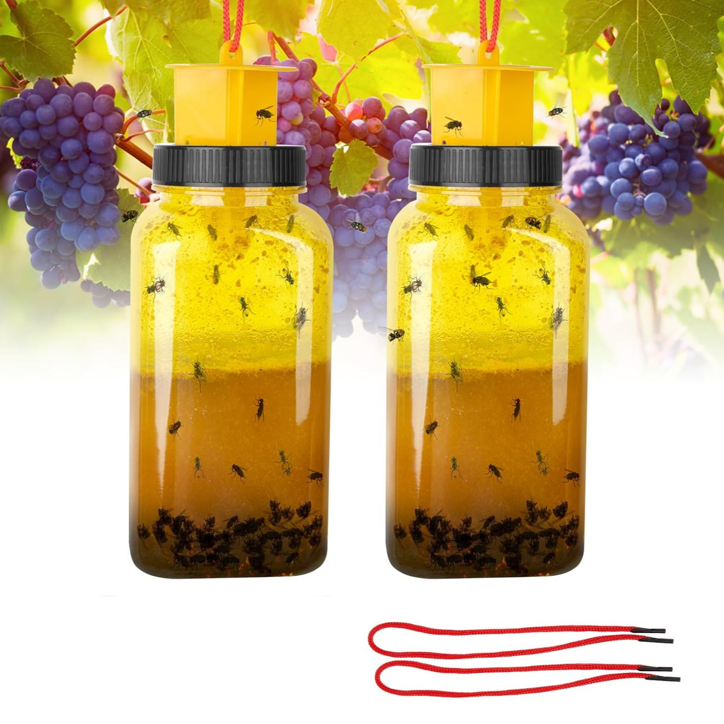 黄色灭蝇瓶苍蝇瓶苍蝇诱捕器灭蝇器捕蝇器苍蝇笼苍蝇捕捉器陷阱