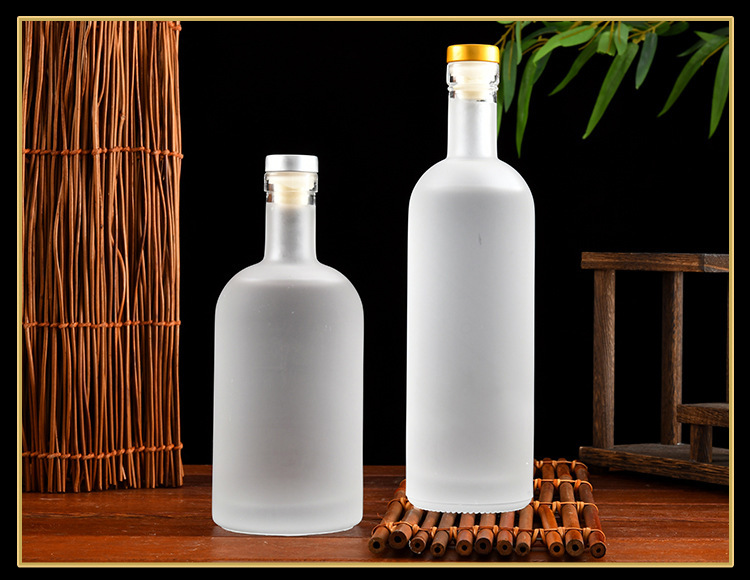 新款冰酒瓶玻璃瓶透明白酒瓶蒙砂密封果酒瓶葡萄酒瓶清酒瓶烧酒瓶