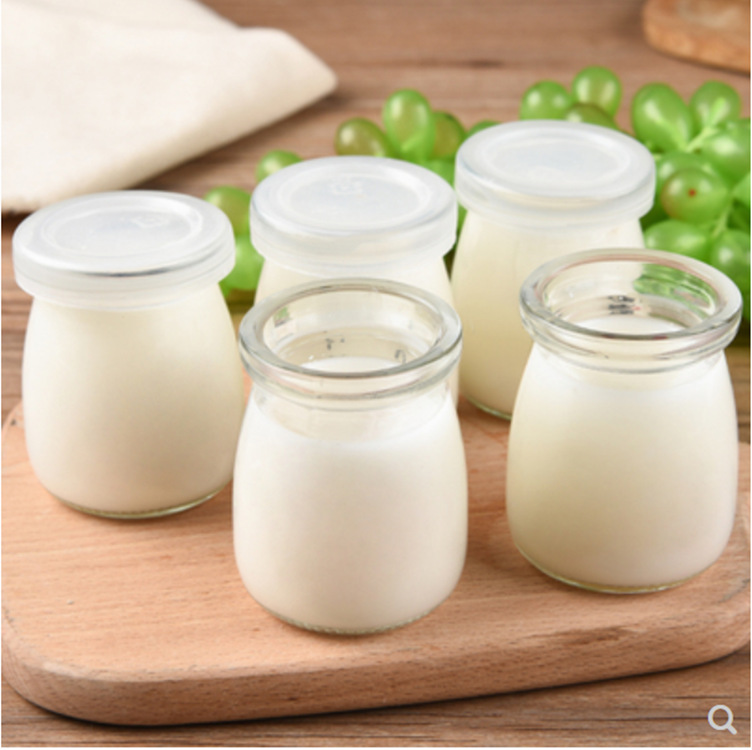 100ml酸奶瓶许愿瓶布丁瓶奶瓶糖果瓶透明玻璃瓶木塞盖塑料盖通用