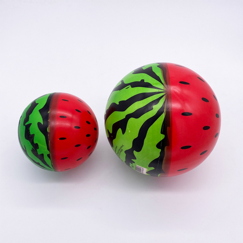 彩色西瓜球 儿童充气玩具皮球拍拍球 幼儿趣味运动弹力球厂家批发