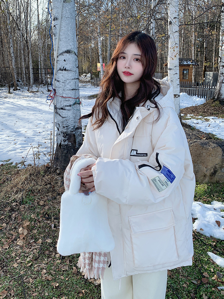 down Cotton-Padded Coat for Women Winter New Plump Girls Korean Style Loose Cotton Padded Jacket Cotton Coat Jacket Thickened Work Clothes Parka