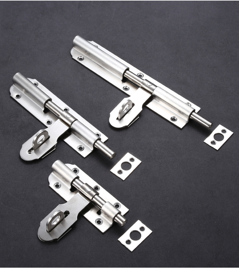 厂家直供不锈钢重型插销可带锁门栓防盗门木门老式插销锁扣批发