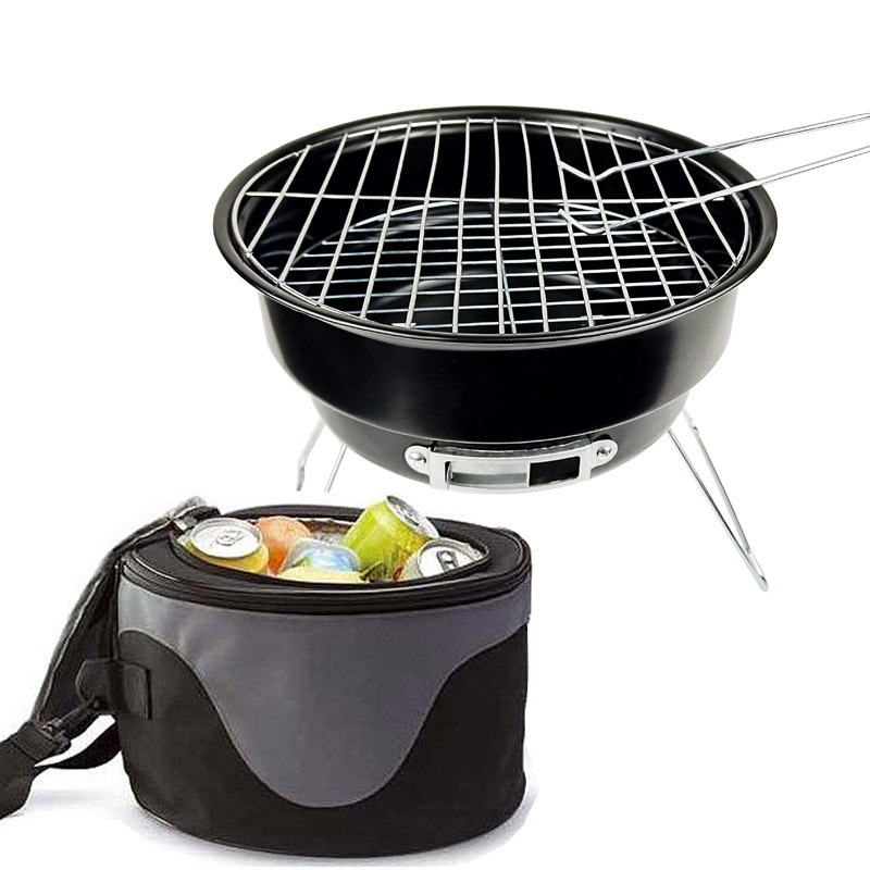 小号圆形烧烤炉冰包炉折叠便携烧烤架 户外bbq家用木炭迷你烤肉炉