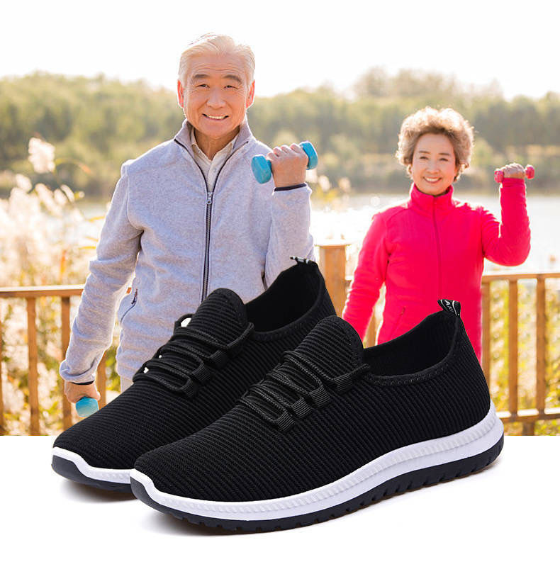 Old Beijing Cloth Shoes Unisex Shoes Flat Middle-Aged and Elderly Casual Running Shoes Breathable Sneaker Walking Shoes Cloth Shoes