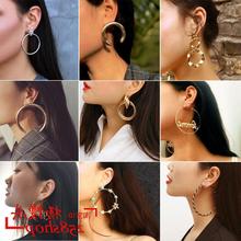 Korean new earrings Geometric round fashion earring women