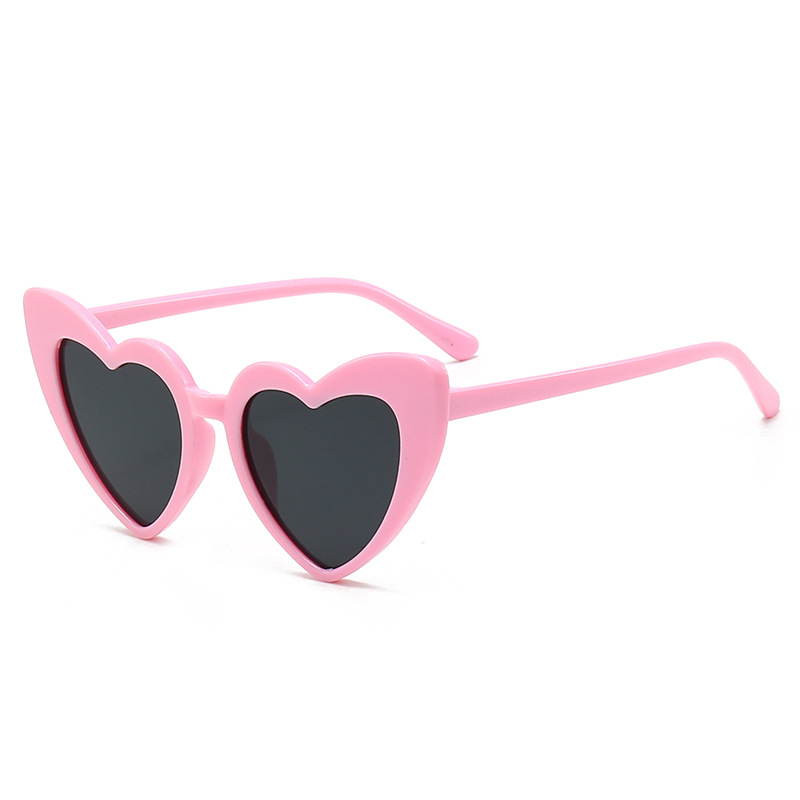 European and American Fashion Children Heart-Shaped Sunglasses Female TikTok Beach Peach Heart Sunglasses Sand Carving Birthday Party Photo Glasses