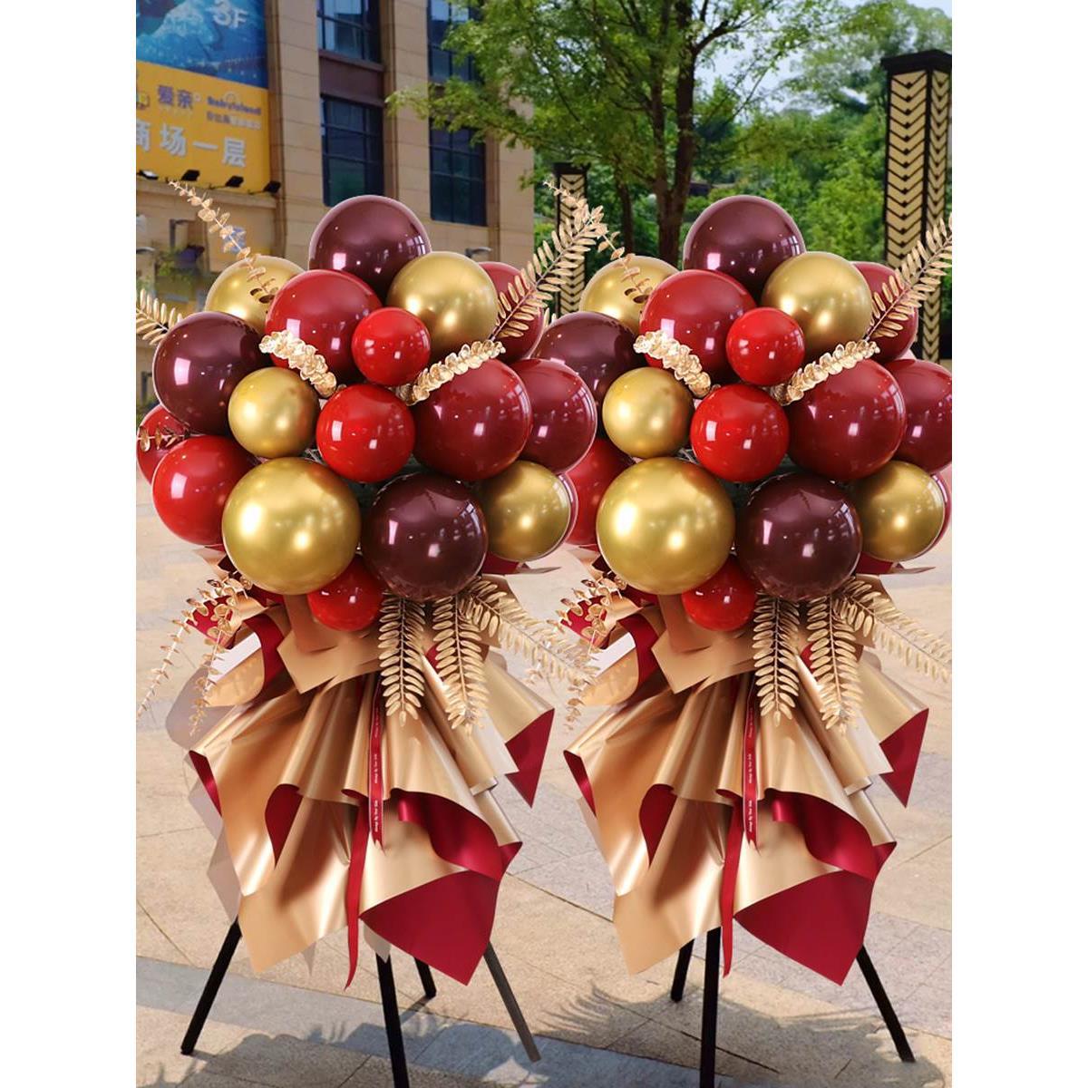 五一节开业周年庆气球花篮商场店铺结婚喜庆婚宴门口装饰场景布置