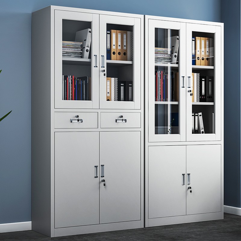 铁皮文件柜办公室资料柜加厚档案凭证柜带锁柜子矮柜储物柜更衣柜