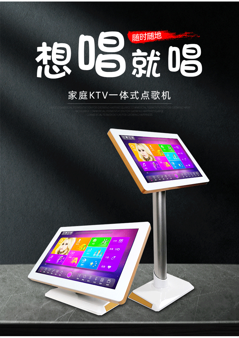 家用ktv点歌机一体无线卡拉ok点唱机 安卓双系统触摸屏 ktv点歌机