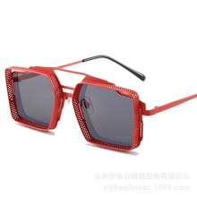 2187金属网方框大框亚马逊太阳镜男女墨镜批发sunglasses防紫外线
