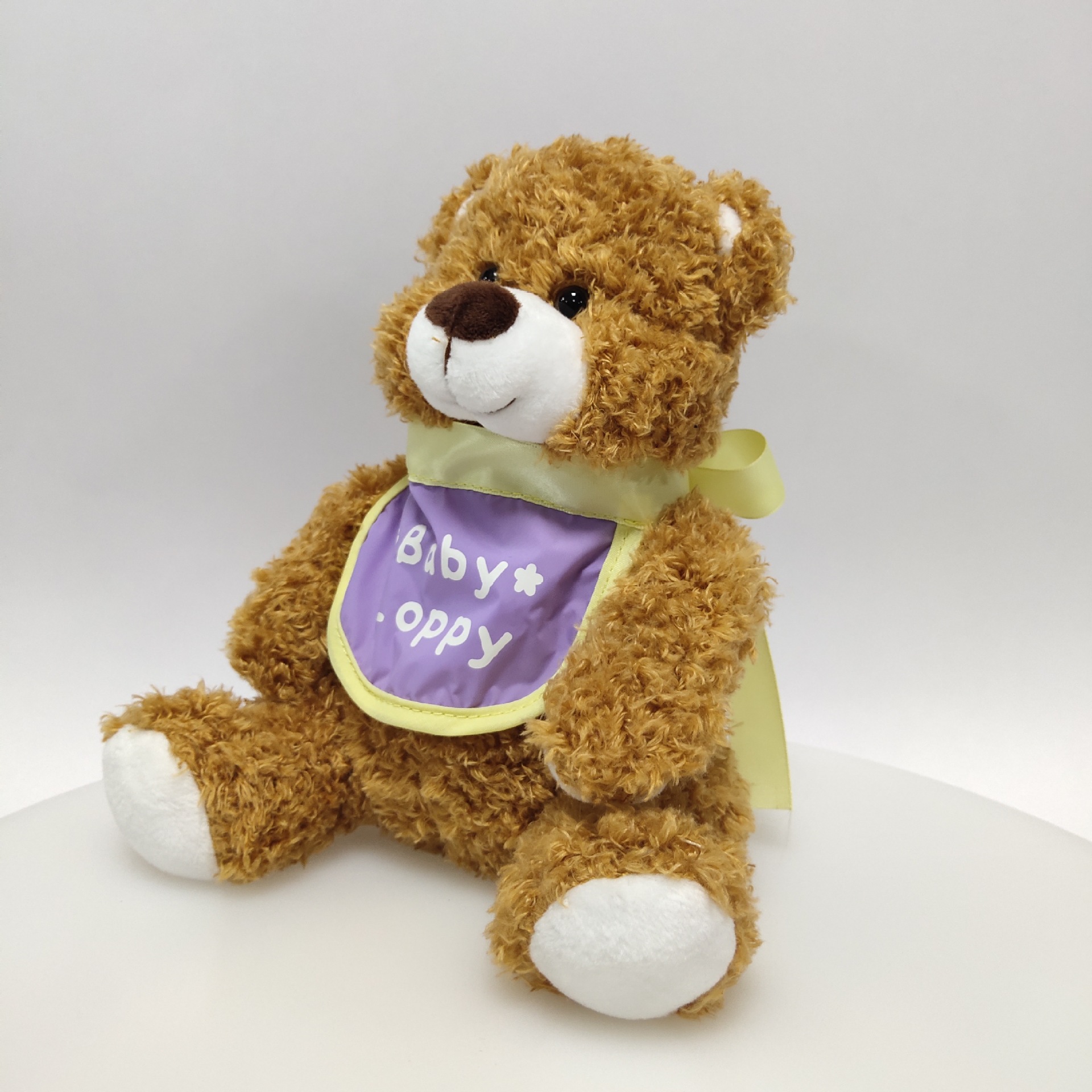 毛绒玩具定制羊圈毛材质坐姿可爱熊猫肚兜围兜印刷logo