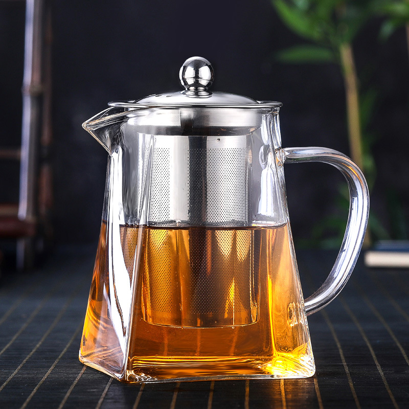 factory wholesale heat-resistant glass teapot high temperature resistant thickened household small filtering teapot kung fu tea set