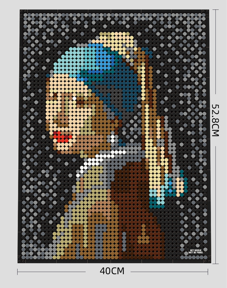 万格蒙娜丽莎像素画梵高星空创意拼图艺术装饰积木壁画送礼物包邮