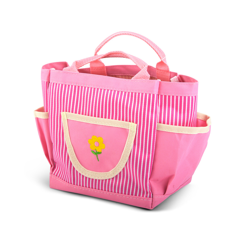 跨境户外种植栽培花草粉色工具铁铲子耙儿童迷你花园劳作工具套装