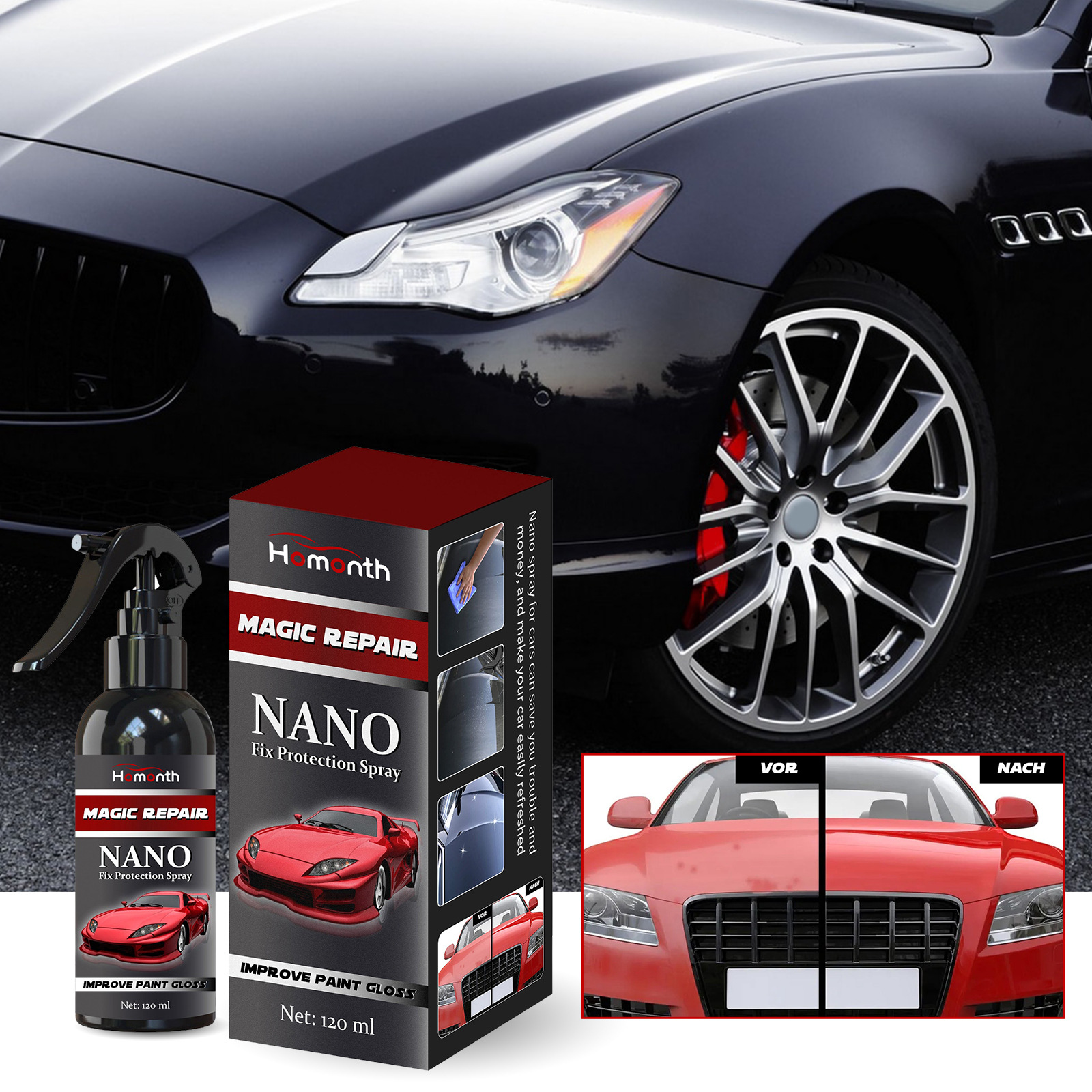 homonth 汽车纳米镀晶剂 汽车镀膜剂车漆养护镀晶蜡封釉漆面喷雾