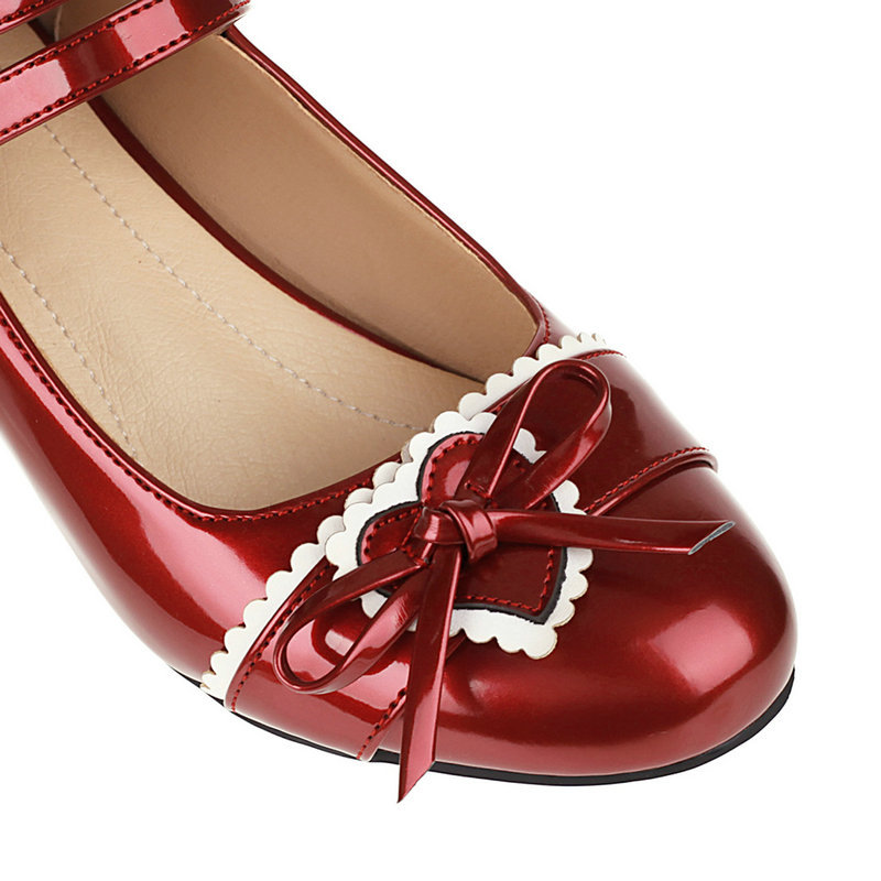日系复古公主韩版甜美时尚洛丽塔lolita洋装jk软妹女鞋红色小皮鞋