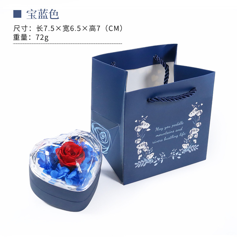 Factory New Diamond Acrylic Eternal Flower Gift Box Flip Touch Paint Ring Necklace Jewelry Box Wholesale