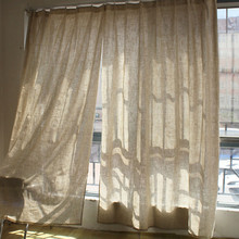 低价外贸出口原单成品窗帘半遮光帘阳台卧室飘窗涤亚麻布纯色简约