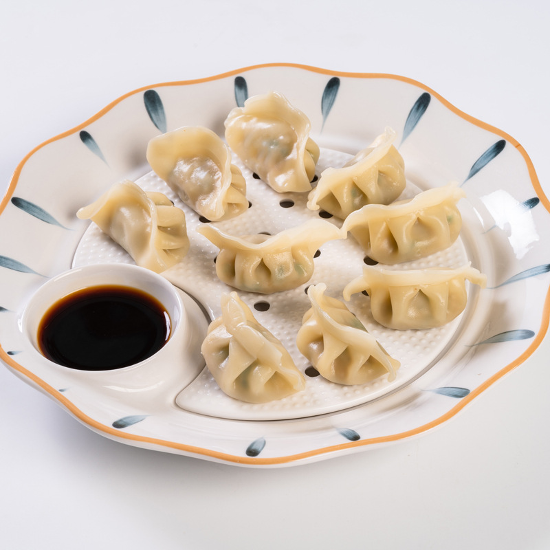 定制手工花边水饺速冻饺子蒸煎饺早餐速食批发来样贴牌加工