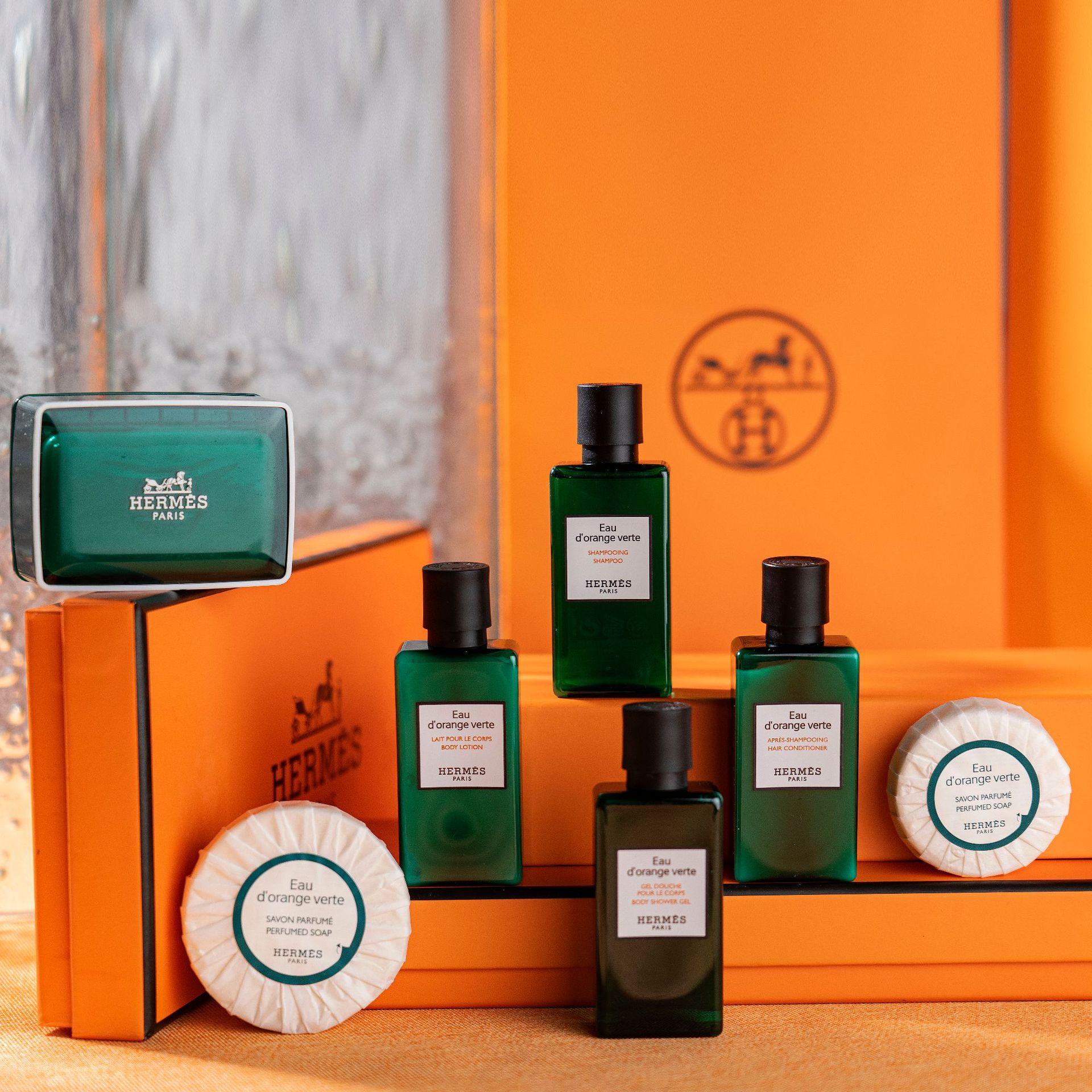 爱马仕橘绿之泉洗护套装酒店沐浴露香皂护发素润肤露礼品装伴手礼