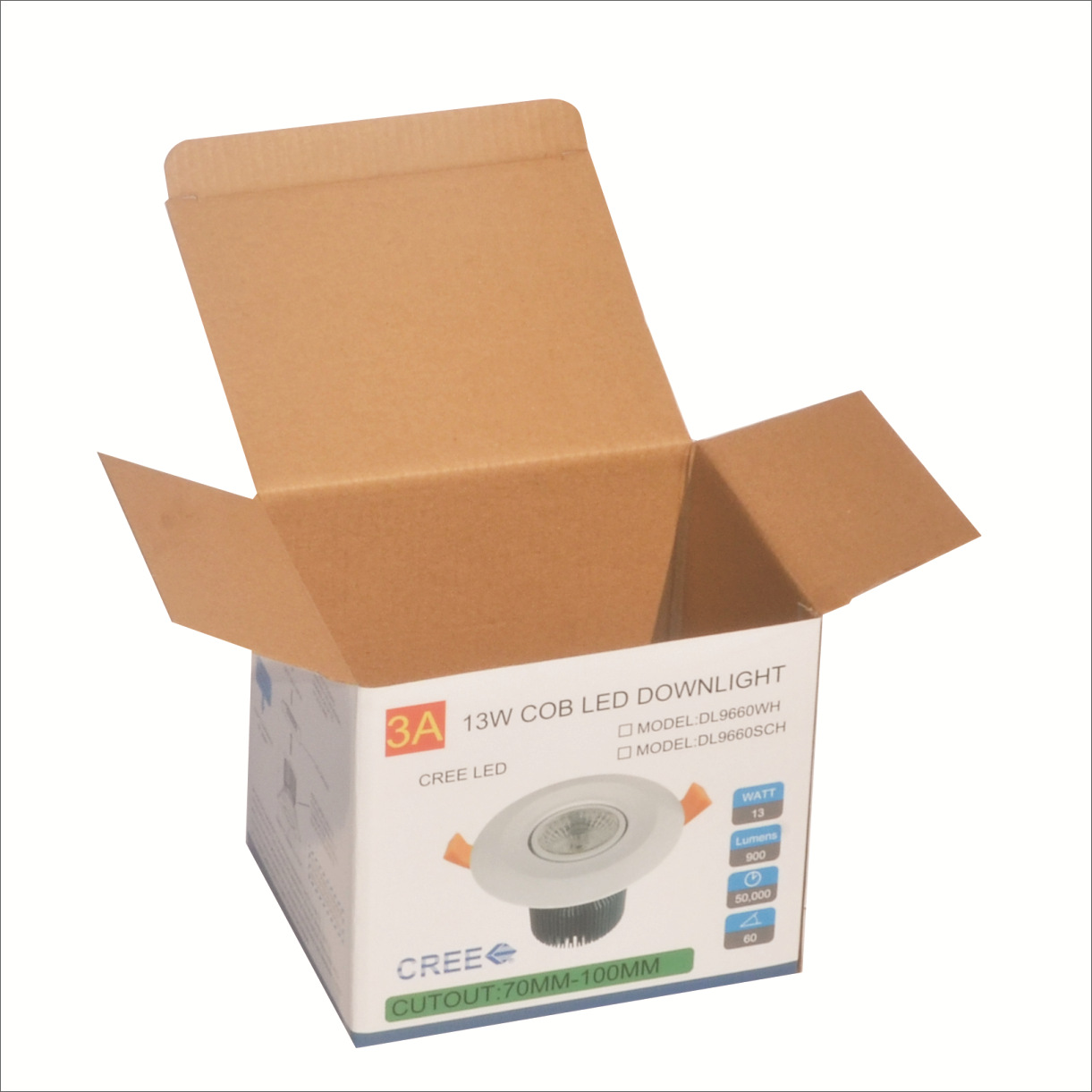 led筒灯包装盒带内卡订做包装盒瓦楞盒卡盒白盒牛皮盒