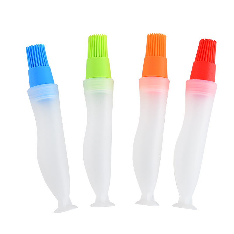 Portable Silicone Suction Table Plate Oil Bottle Brush