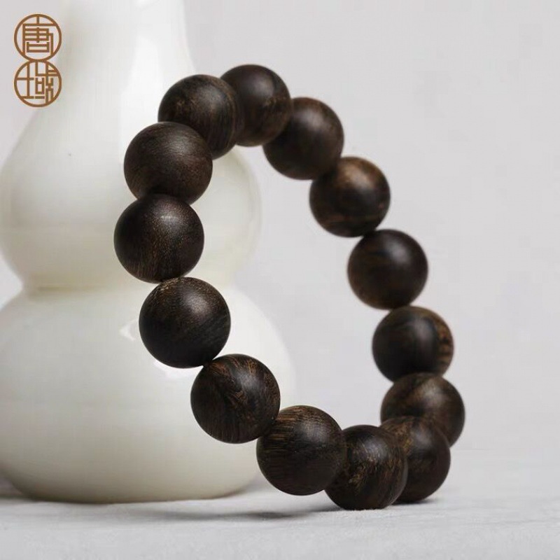 文莱沉香手串男佛珠手链黑油老料清凉香韵檀香木念珠女-阿里巴巴