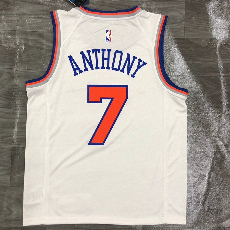 篮球服尼克斯队 白色 7号 安东尼17号 林书豪nba球衣