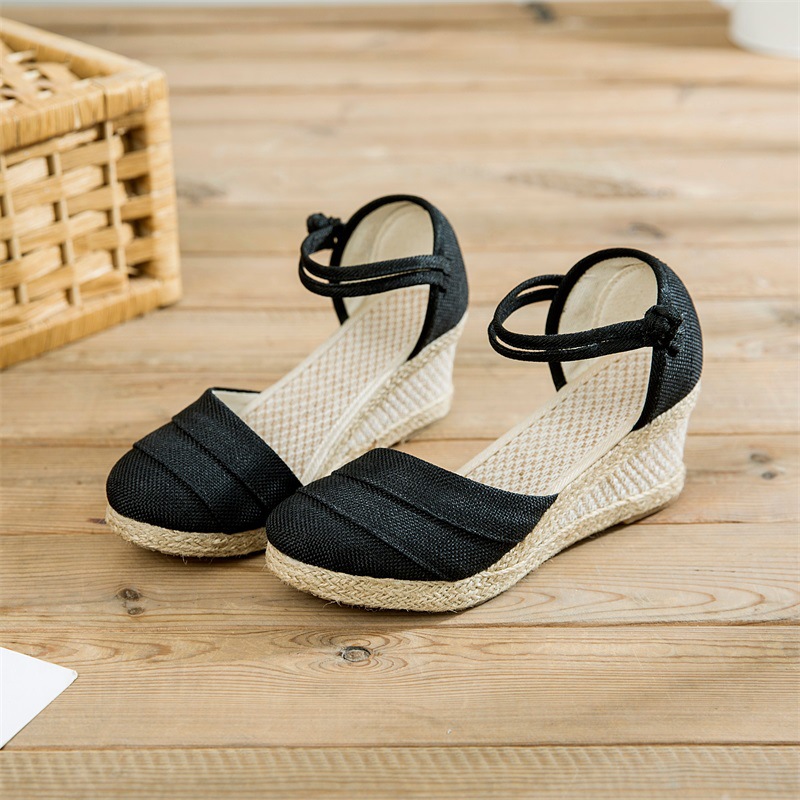 Women's Sandals Summer 2023 New Wedge Cross-Border Roman High Heels Foreign Trade Sandals Fashion Korean Style Sandals