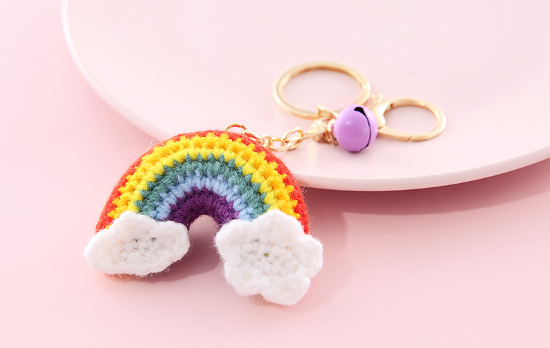 好事发生钥匙扣挂件链柿子花生挂饰草莓手工编织钥匙扣毛线挂件