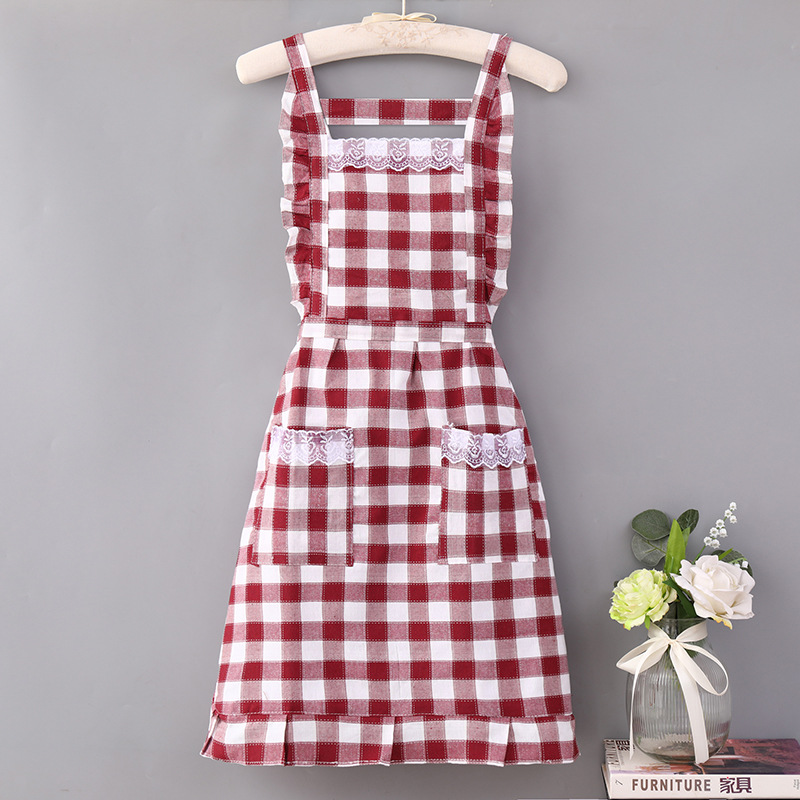 Cotton Double-Layer Apron Fashion Household Kitchen Sleeveless Waterproof Princess Apron Can Be Customized Printed Advertising Apron Manufacturer