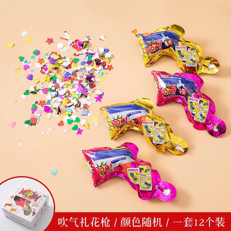 Inflatable Confetti Gun Toys New Year Wedding Supplies Bar Opening Birthday Party Festival Graduation Atmosphere Toys