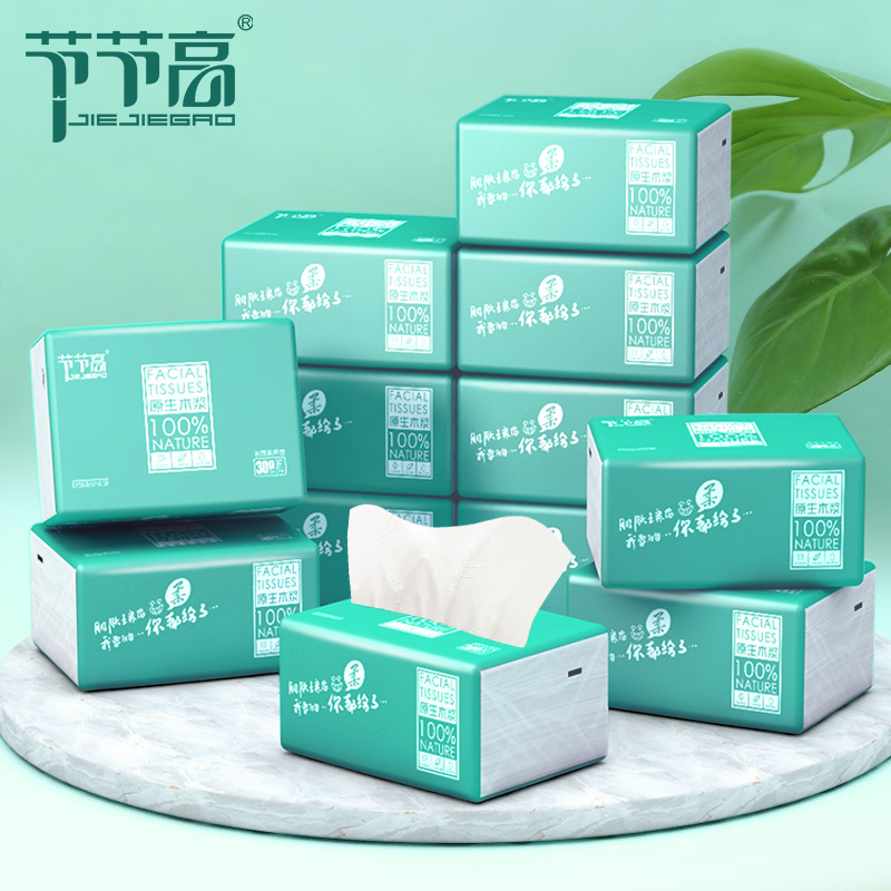 Qirou Factory Direct Sales Paper Extraction Full Box 4-Layer Native Wood Pulp Paper Towel Facial Tissue Paper Extraction Factory Wholesale