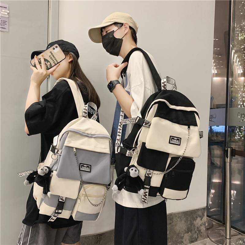 Korean Style Schoolbag Male Junior High School Student High School Student Large Capacity Backpack Female Ins Trendy Cool Computer Bag