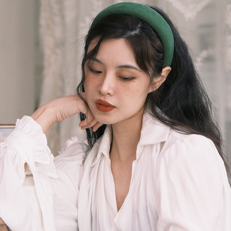 《美式画报》复古港风纯色海绵发箍发带宽边高级气质头箍发饰秋季