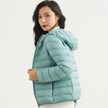 反季清仓棉服女轻薄款短款连帽2024冬新款90白绒保暖女士超轻便款