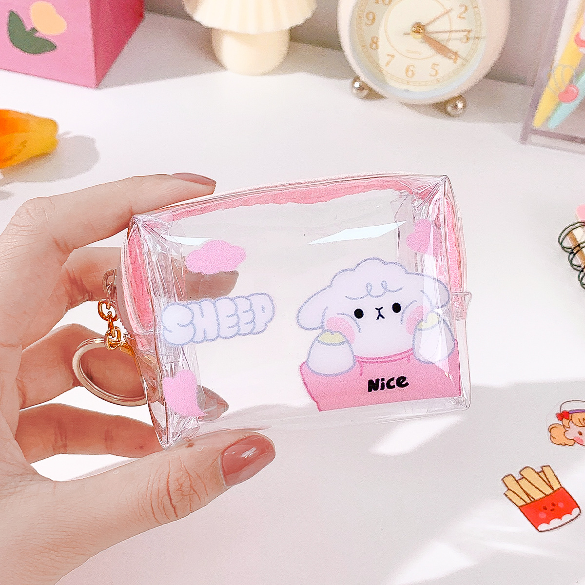 Cartoon Change Purse Ins Coin Storage Bag Transparent Waterproof Student Coin Pocket Mini-Portable Small Wallet