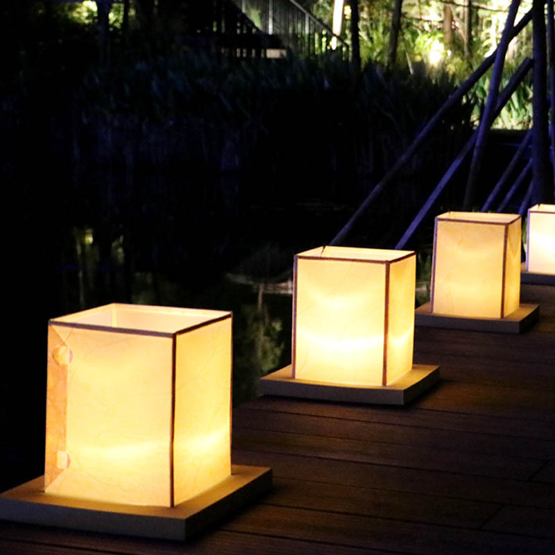 led方形河灯中秋节活动祈福许愿灯景区公园装饰景观灯水灯diy图案