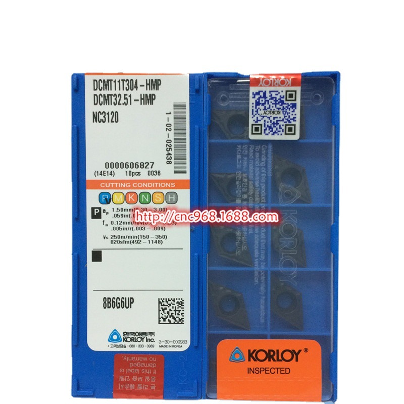 KORLOY数控车削刀头DCMT11T304-HMP NC3120钢件刀片