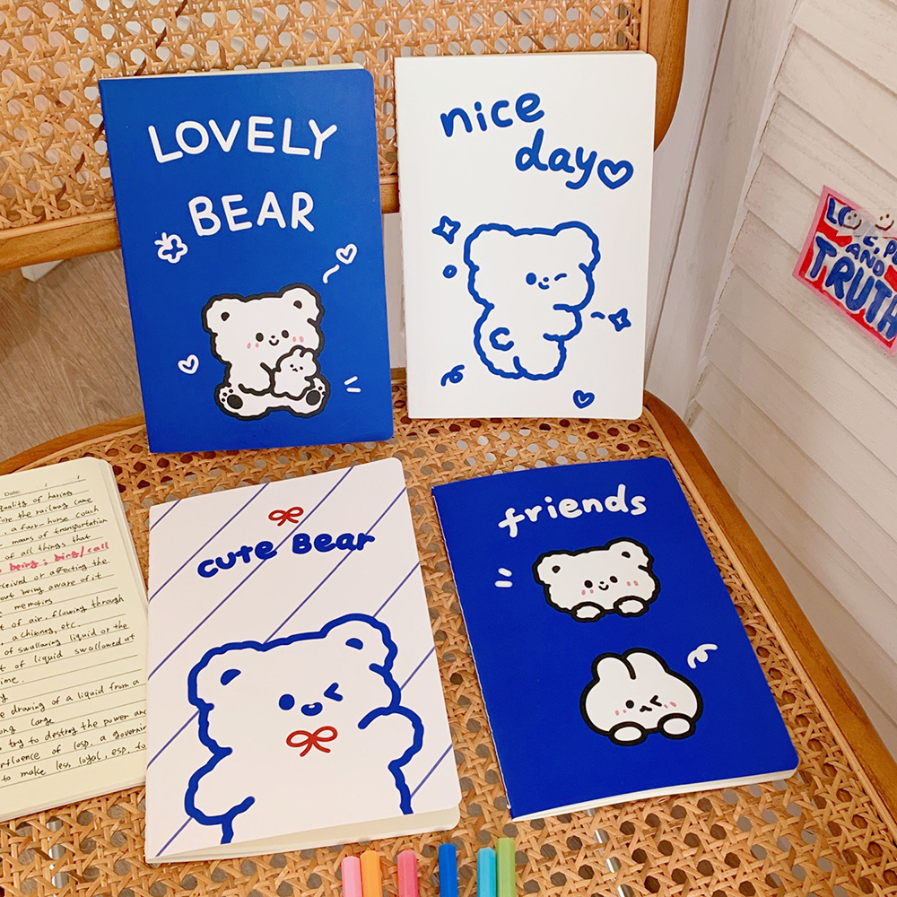 Cartoon Creative Student Notebook Diary Soft and Adorable Bear Work Meeting Soft Surface Copy Notebook Notepad