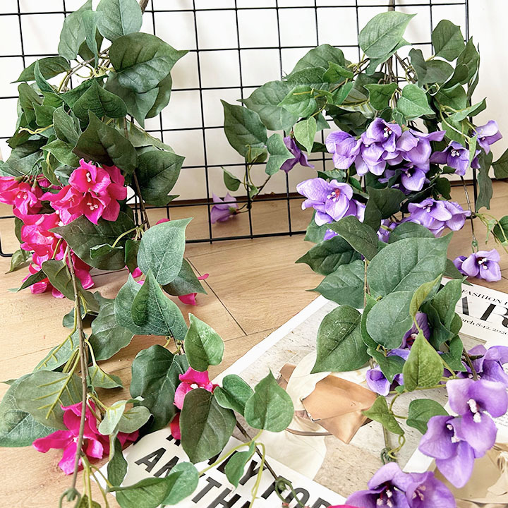 仿真花绿植植物三角梅藤条壁挂酒店造景工程布置花墙 装饰花插花