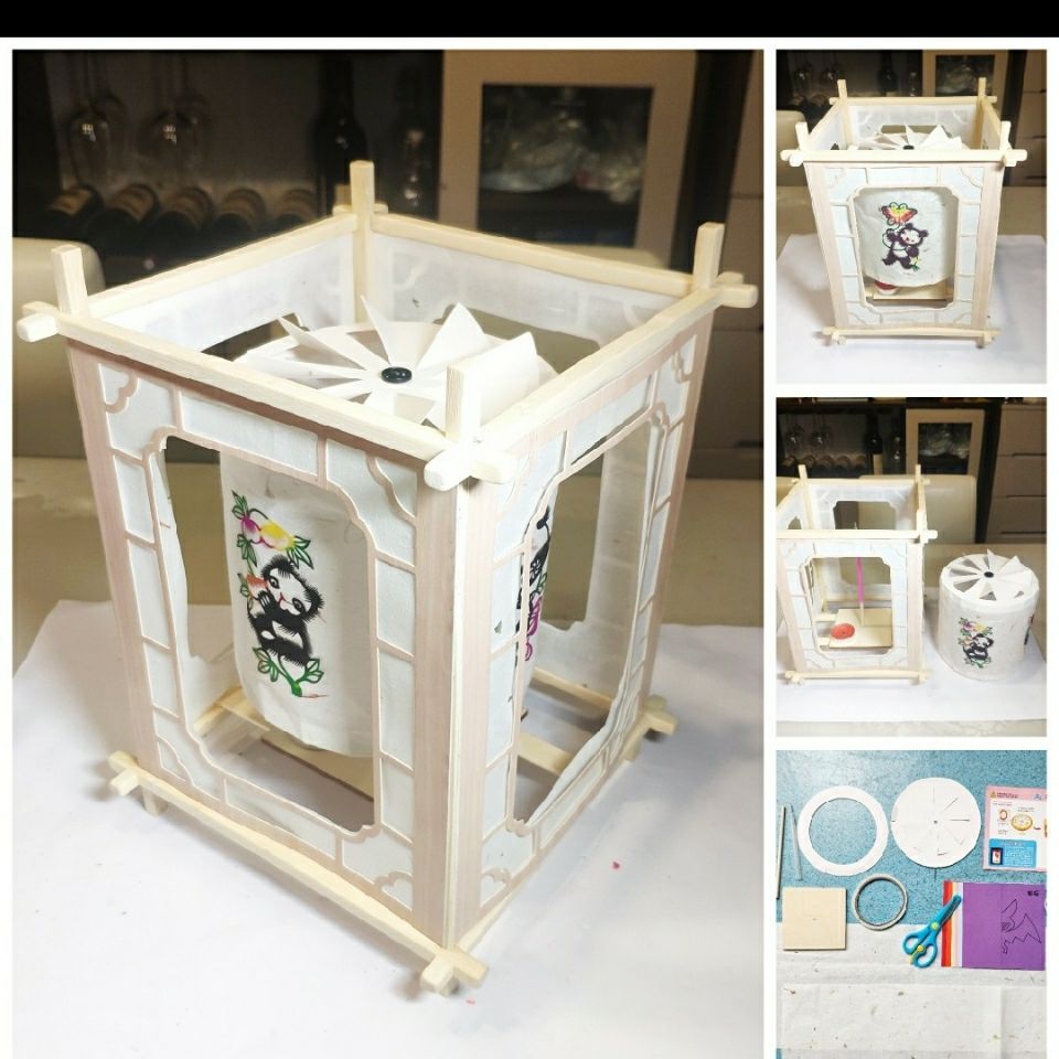 手工走马灯热能旋转电动跑马灯涂鸦剪纸亲子diy材料包科学小制作