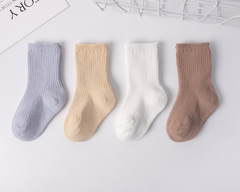 New A- 9202 Pairs of Knitted Socks Children's Socks Spring and Autumn Four Seasons Loose Mouth Boys and Girls Tube Socks Baby Socks