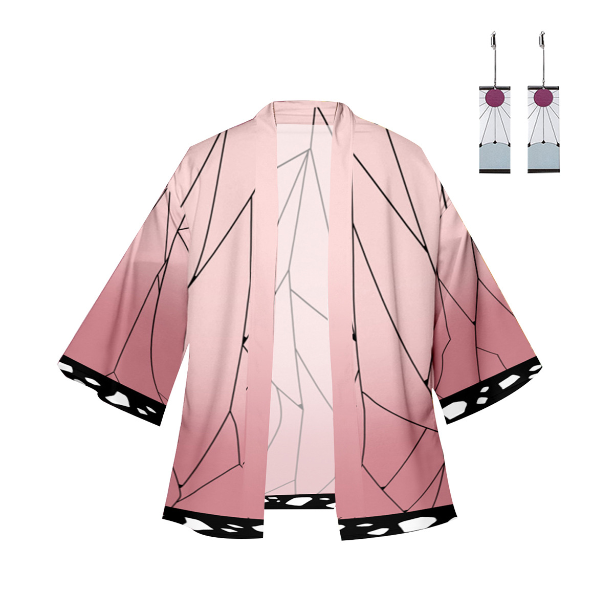 2021新品鬼灭之刃披风戴耳夹披风cos角色服 3d彩印 披风和服羽织