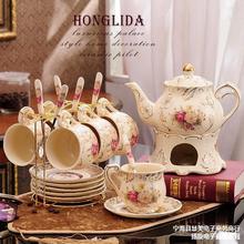 花茶茶具套组家用欧式陶瓷蜡烛加热泡煮水果茶茶壶下午茶茶杯礼物