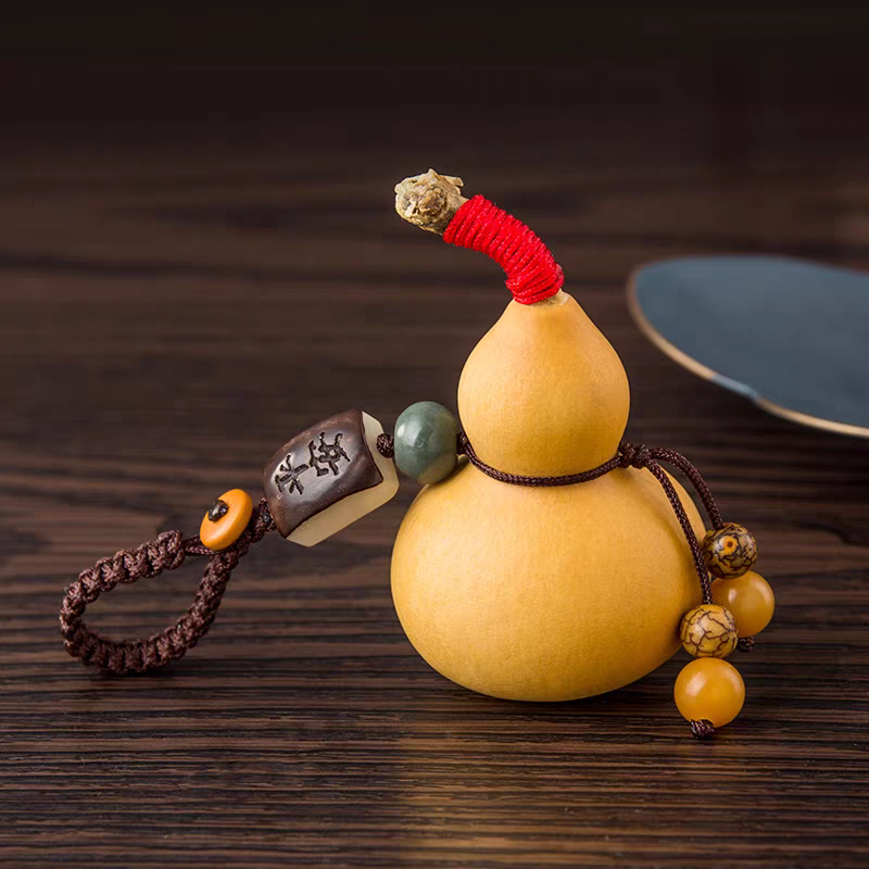 创意聊城种植葫芦挂件diy手编金刚结红绳钥匙扣菩提雕刻文玩葫芦