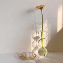 ins韩国同款透明球球玻璃插花花瓶 小众民宿工作室软装摆件拍声奇